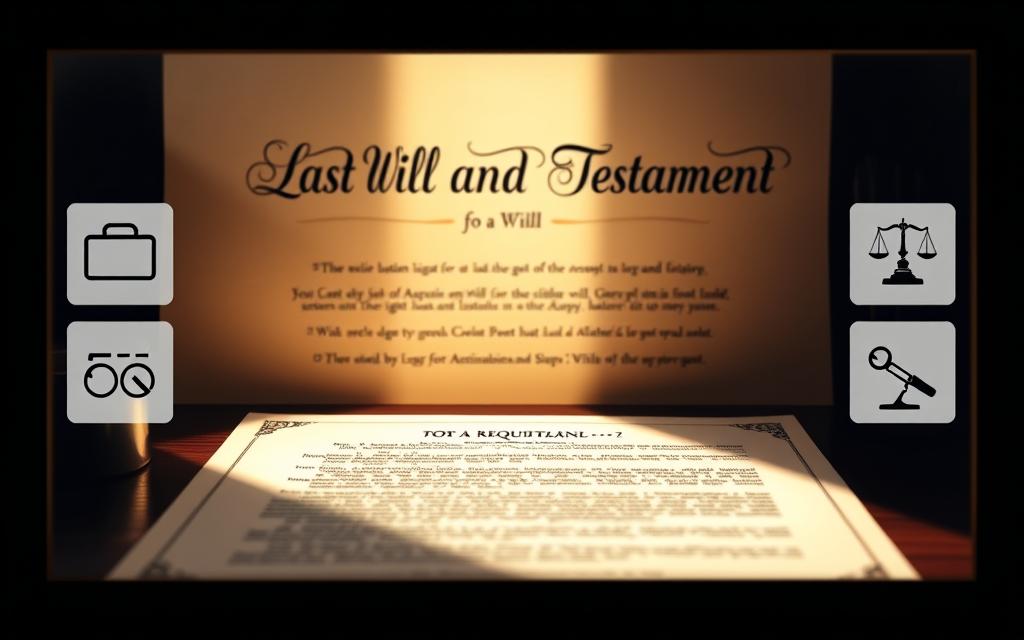 An Elegantly-Framed Legal Document Depicting The Key Requirements For A Valid Will, Illuminated By Warm, Natural Lighting And Captured With A Shallow Depth Of Field. The Foreground Features The Title &Quot;Last Will And Testament&Quot; In Formal Calligraphy, Surrounded By Carefully Arranged Icons Representing Essential Elements Such As Testator Signature, Witness Signatures, And Notarization. The Middle Ground Showcases The Structured Layout Of The Will, With Crisp, Legible Text Outlining The Necessary Legal Provisions. In The Background, A Subtle, Textured Parchment-Like Backdrop Evokes A Sense Of Tradition And Authority, Complementing The Formal, Serious Tone Of The Subject Matter. An Elegantly-Framed Legal Document Depicting The Key Requirements For A Valid Will, Illuminated By Warm, Natural Lighting And Captured With A Shallow Depth Of Field. The Foreground Features The Title &Quot;Last Will And Testament&Quot; In Formal Calligraphy, Surrounded By Carefully Arranged Icons Representing Essential Elements Such As Testator Signature, Witness Signatures, And Notarization. The Middle Ground Showcases The Structured Layout Of The Will, With Crisp, Legible Text Outlining The Necessary Legal Provisions. In The Background, A Subtle, Textured Parchment-Like Backdrop Evokes A Sense Of Tradition And Authority, Complementing The Formal, Serious Tone Of The Subject Matter.